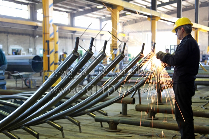 خط تولید پایه روشنایی پارکی شرکت احداث گستر 21