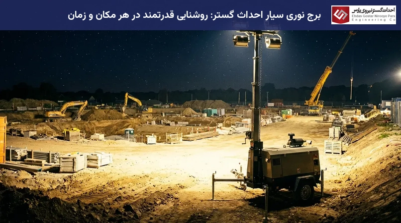 برج نوری سیار احداث گستر: روشنایی قدرتمند در هر مکان و زمان